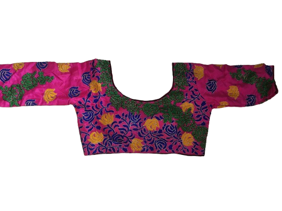 Raw Silk Pink Designer Blouse 158